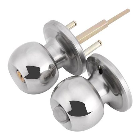 Runda dörrknoppslås i rostfritt stål med nycklar KLB