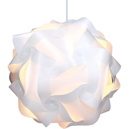 XL lampeskjerm puslespill lampe - IQ belysning 30 deler 15 design hvit lys - Diameter ca 40 cm - Med takfeste E27 sokkel kabel