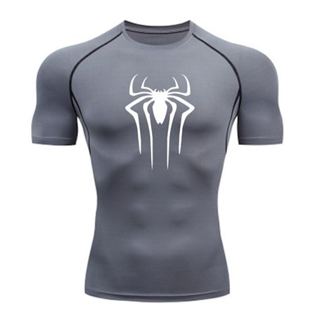 Herr Spider Kroppsbyggar T-shirts Gym Träning Topp Muskel Kortärmade Tröjor