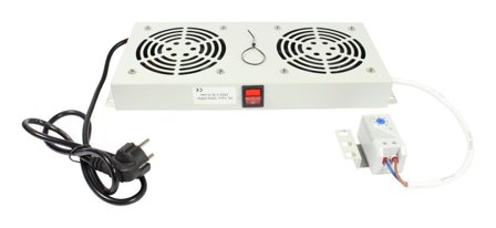 ALLNET 19Wandgehäuse, zbh. nur für SO-19-Serie, Lüftereinheit 2-fach mit Schalter und Temperatureinheit,