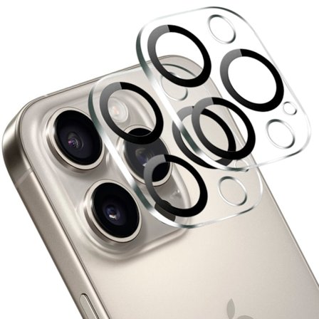 [2-Pack] iPhone 15 Pro linsebeskytter i hærdet glas - beskyttelse til kamera, anti-ridsebestandig