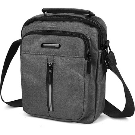 Axelväskor för män, crossbody-väskor små budväskor för män, affärsväskor för män avslappnad väska reseväskor för telefon för arbete vandring (Grå)