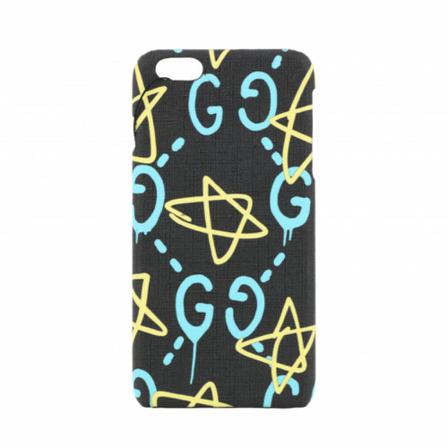 Gucci Vintage Pre-Owned Ghost Coque in leather and monogram Sort, unisex Vintage Accessories, Størrelse: ONE Size