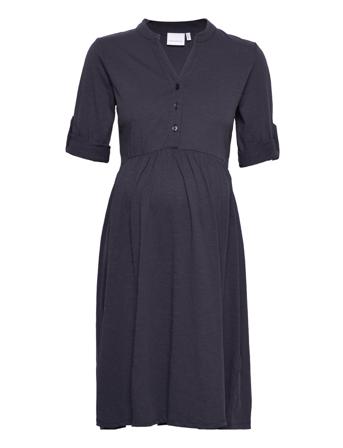 Mlevi Lia 3/4 Jrs Abk Dress 2F A. Knælang Kjole Navy Mamalicious