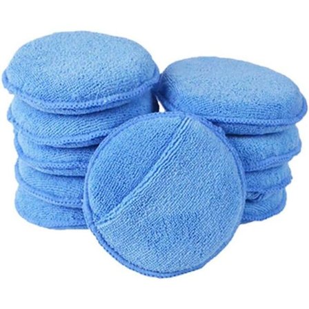 Mikrofibervoksapplikator Runde Svampputer for Bil, 10-pakning Blå