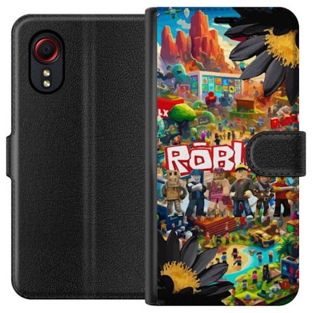 Kompatibelt Plånboksfodral till Samsung Samsung Galaxy Xcover 5 Roblox äventyrsvärld full av figurer, färgstarka spelmiljöer och actionfyllda byg