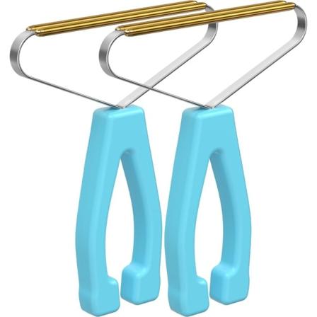 Självrengörande pälsborste för husdjur - 2-pack manuell anti-pilling rakapparat - Groomingsverktyg för katter och hundar