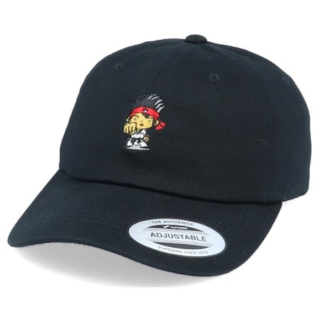 Iconic - Fighter Kid Organic Black Dad Cap Adjustable Black Cap - @ Hatstore