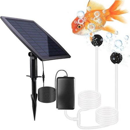 Solcellsdriven syrepump 2,5W – 3 lägen, för damm & akvarium