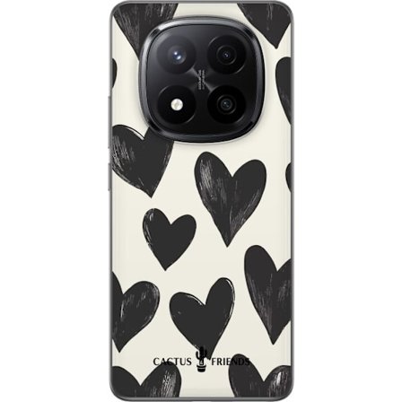 Kompatibelt Mobildeksel til Xiaomi Xiaomi Redmi Note 14 Pro+ Cactus and Friends - Bold Black Love Pattern