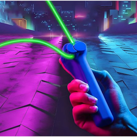 Glow-in-the-Dark Tau-Kaster - Morsomme Elektriske Leke - Avspennings Tau Zip String