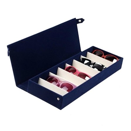 Oppbevaringsboks med 8 rom for briller, displaystativ, brilleholder for briller og solbriller