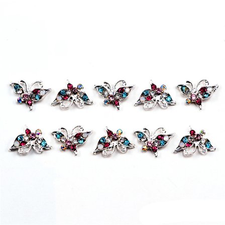 Färgglada legeringar strass insektsform dekoration AB borrar nagelkonst glitter DIY manikyr charm