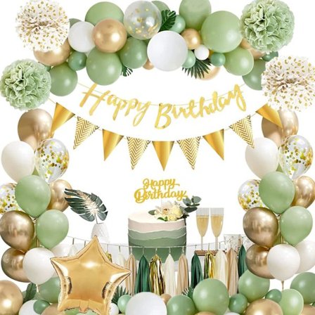 Grattis på födelsedagen Födelsedagsdekoration för åldrarna 16, 18, 30, 40, 50 år, Djungel födelsedagsdekoration med