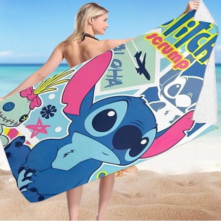 Stitch Mikrofiber Strand- og Badehåndkle for Voksne Kvinner Menn Barn Gutt Jente B