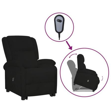 Vidaxl Reclinerfåtölj Med Uppresningshjälp Svart Sammet Svart