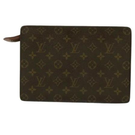 Louis Vuitton Vintage Pre-owned Canvas clutches Brun, Dame Vintage Tasker, Størrelse: ONE Size