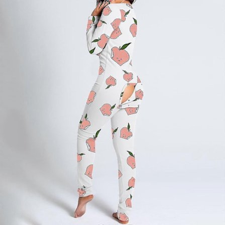 Bedstsælgende dame-onesie pyjamas med åben ryg for praktisk-Perfekt