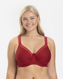Bygel-bh Cotton Comfort Röd - D80 - Miss Mary