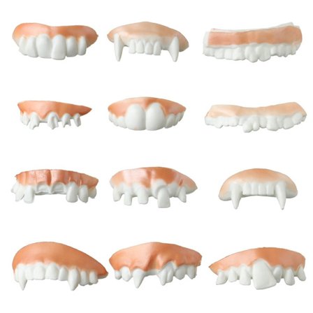 12 stk. Tannleke Råtne Tenner Festposer