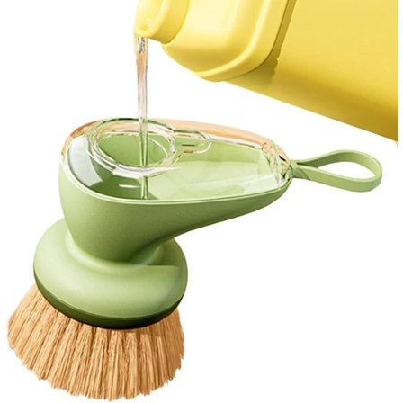 Diskborste med Tvålbehållare, Tvål Diskborste, Återfyllningsbar Disksvamp, 1 Styck (Grönsak)