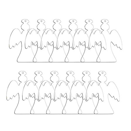 50 stk. Akryl Julepynt Blank Gennemsigtig Engel Akrylpynt med Hul til DIY Håndværk-lingling}