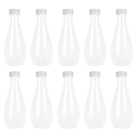 10 stk Beholdere Lokk Plast Smoothieflasker Drikkeflasker Sportsdrikkeflasker Plast Drikkeflaske Hvit 17.5X5.5X5.5CM
