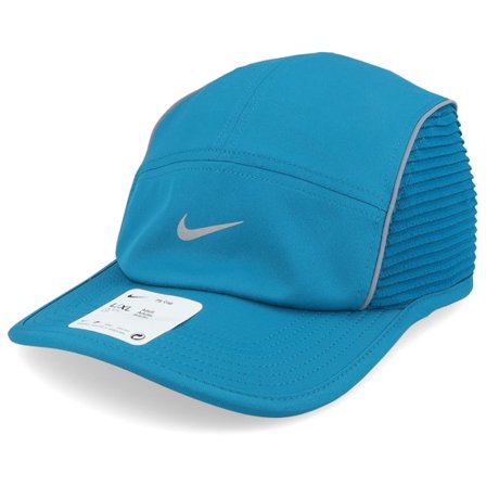 Nike - Blau 5panel Cap - Dri-fit Adv Fly U Ab Aeroad Green/Reflective Silver 5-panel @ Hatstore