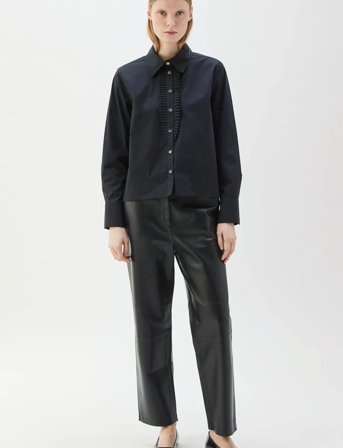 BUSNEL Nicoline Plissé Blouse - Black - 36