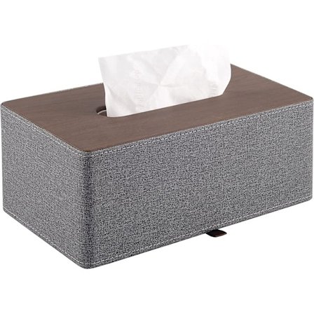 Högkvalitativ Läder Vävnadslåda Hållare Två Färgmatchning, Rundad Rektangel Servett Pumppapper Fall Dispenser, Ansikte För Hem Badrum Dresser Kontor A