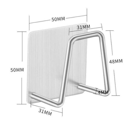 4 stk. selvklæbende kroge uden boring, multifunktionel køkkenvaskholder til svamp