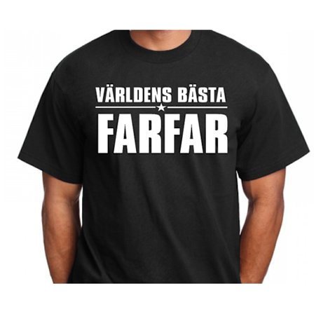 Svart T-shirt med design -Världens bästa Farfar