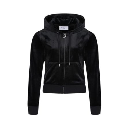 Juicy Couture Classic Velour Robertson Hoodie , Zwart , Dames , Maat: XS