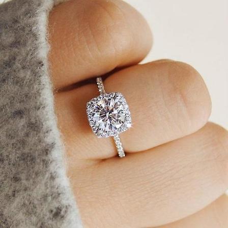 Elegant legering Ring Kvinder Kubisk Zirkonia Bryllup Smykker Gave Størrelse 7