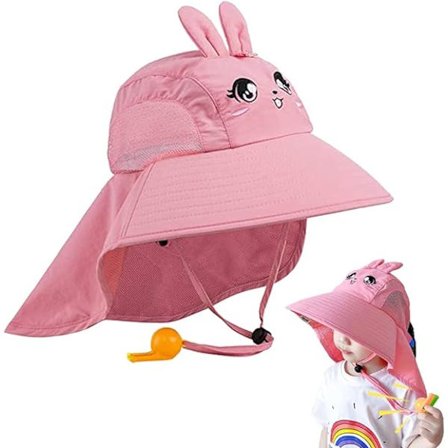 Solhatt for barn, rosa prinsesse [kanin] UV-beskyttelse hatt for barn, strandhatt for barn, solhatt for barn, strandhatt for barn, UV-beskyttelse hatt
