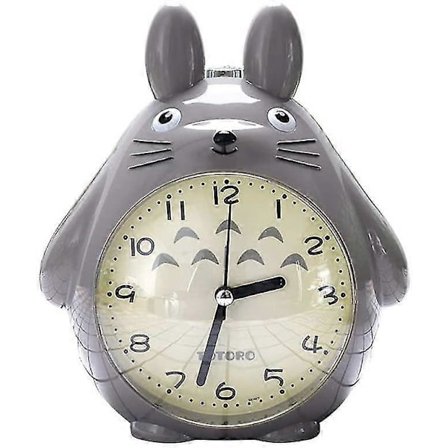 För Totoro-tema, Snooze-funktion Lydløs Og Led Natlampe Ure Bedste Gave Til Børn Teenagere Og Ven, grå (FMY)