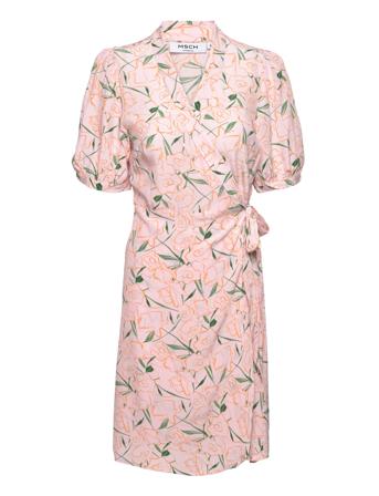 Mschtenya Lyvia Wrap Dress Aop Dresses Wrap Dresses Rosa MSCH Copenhagen*Betinget Tilbud