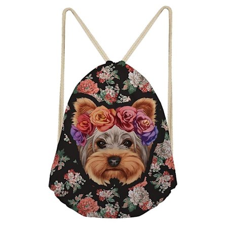 Dragskoväska, Blomma Katt Djur Barn Kalas Presentpåse, Sportväska