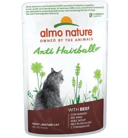 Almo Nature Anti Hairball Cibo Umido Manzo Per Gatti Adulti
