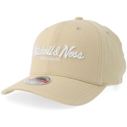 Mitchell & Ness - Beige adjustable Keps - Branded Pinscript Khaki/White Adjustable @ Hatstore