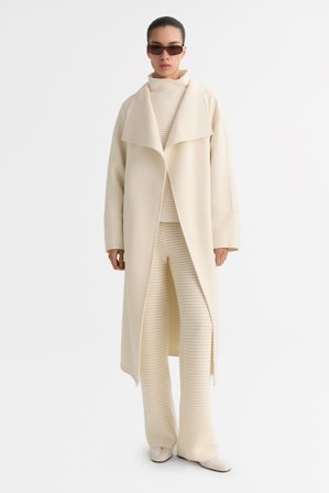 Soft Goat - Long coat - Cashmere jacket - XL - Feather White