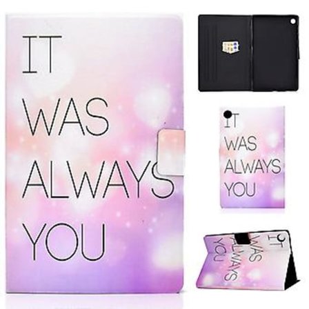 Läderfodral för surfplatta Samsung Galaxy Tab A9+ (Rosa engelska bokstäver)