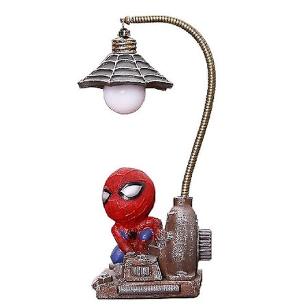 Spiderman Natlampe Superhelte Gadelampe Led Lys Harpiks Lampe Ornament Dekoration Børn Gave (FMY)