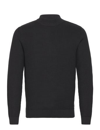 Structured Mockneck Knit Black Tom Tailor