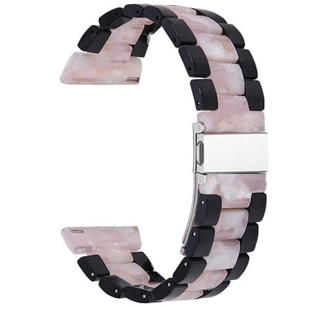 20 mm färgskarvat klockarmband i resin för Samsung Galaxy Watch - Svart / Rosa