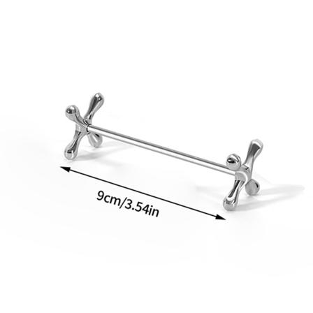 Gaffelpinne Hållare Metall Plommonformad pinne Kudde Rostfritt Stål Silver 9CM