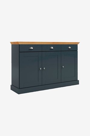 Loft24 - Motala-senkki, 3 ovea ja 3 laatikkoa - Harmaa - Apupöydät & sivupöydät - - Homeroom