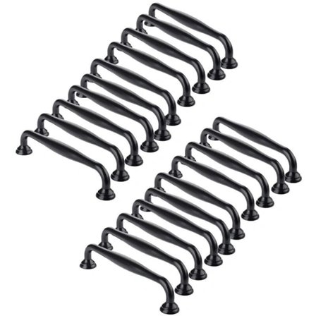 【PP】20 sorte dørhåndtag, køkkenskabe, skuffer, soveværelsesgreb, center afstand 96mm (20-rørsmodel -96 hulafstand) hvid-FA-