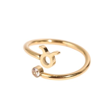 Zodiac Constellation Zircon Open Finger Ring Justerbar Thumb Ring Kvinder Pige Smykker Gave