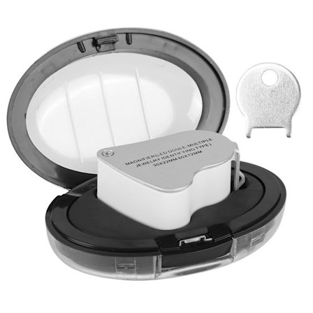 Smykkelup med lys 30X 60X dobbelt linse LED-lys ABS aluminium til smykkeidentifikation